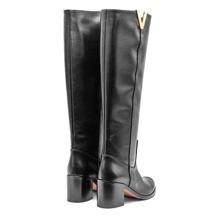 Via Roma 15 Women's Black Boots With Heel Practical And Comfortable