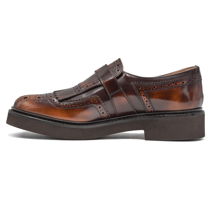 Doucal's Donna Cognac Monk Strap Classica Con Fibbia Laterale