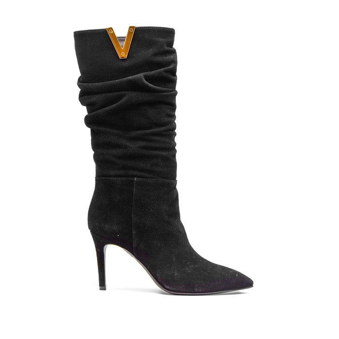 Via Roma 15 Women's Boots Luxurious Texture Black Suede