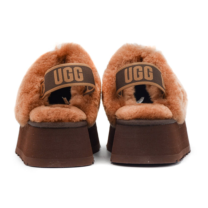 Ugg Funkette Sabot  Donna Camoscio Con Plateau A Strati Marrone