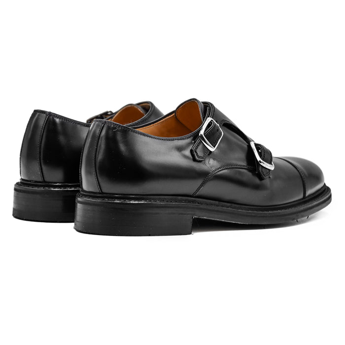 Berwick 1707 Monk Strap Nero Uomo Doppia Fibbia E Punta Dritta