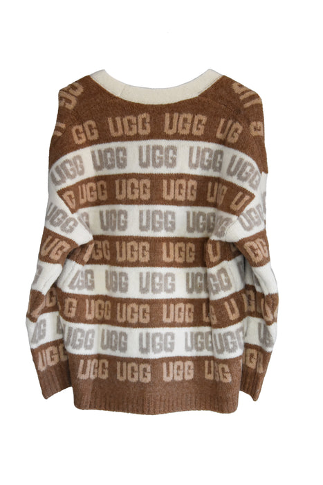 Ugg Donna Cardigan Marrone Bianco Perfetto Per Giornate Casual