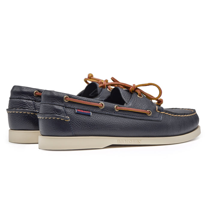 Sebago Portland Blu Stringata Uomo Laccetto Dal Taglio Squadrato