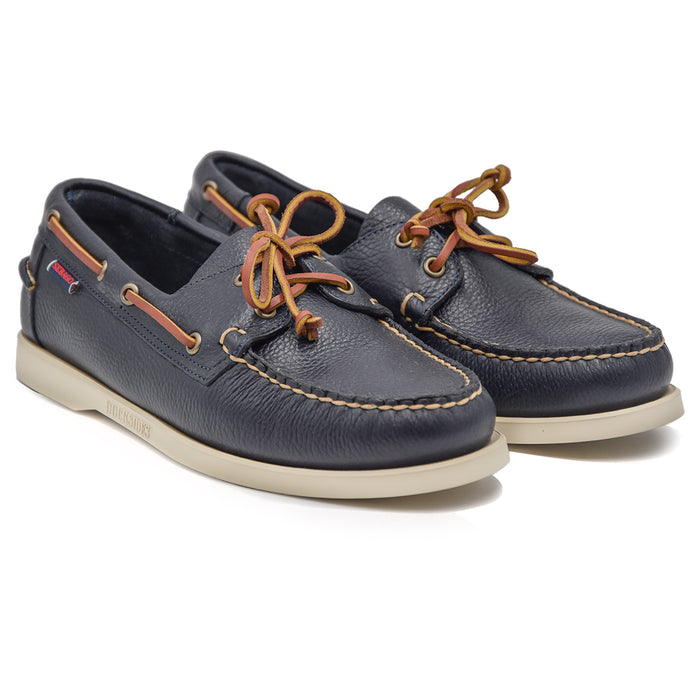 Sebago Portland Blu Stringata Uomo Laccetto Dal Taglio Squadrato