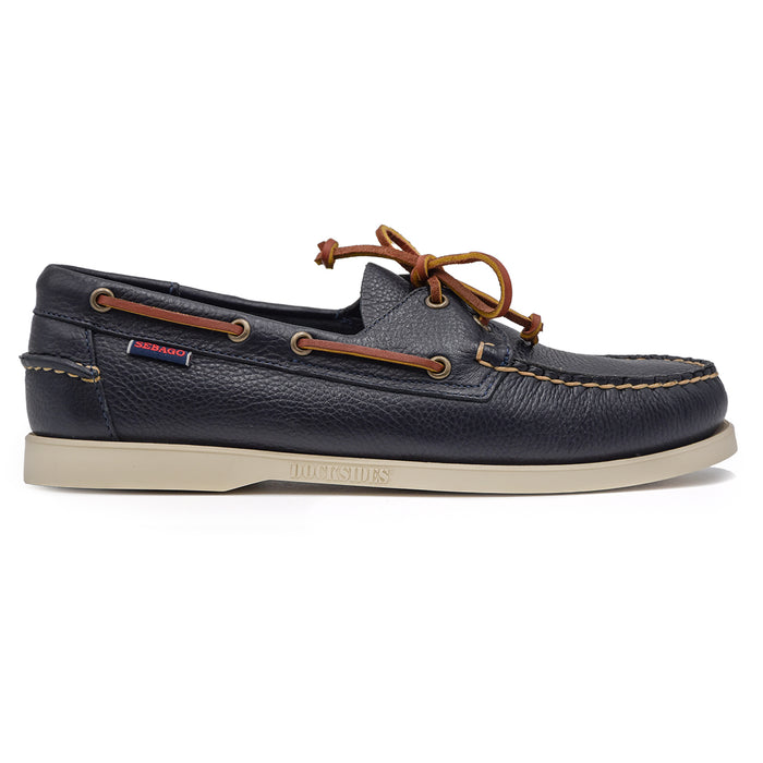 Sebago Portland Blu Stringata Uomo Laccetto Dal Taglio Squadrato