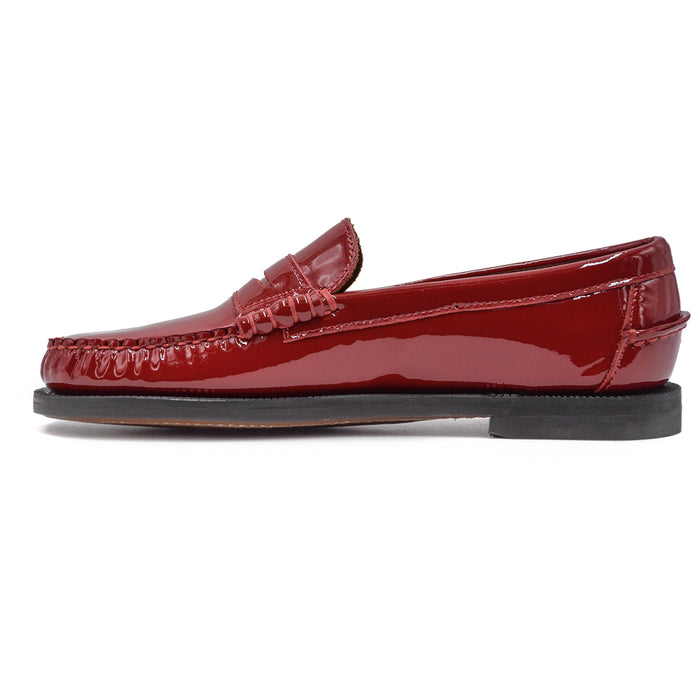 Sebago Mocassini Donna Rosso In Sofisticata E Morbida Vernice