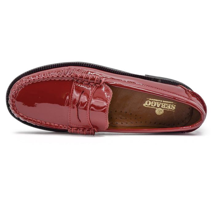 Sebago Mocassini Donna Rosso In Sofisticata E Morbida Vernice