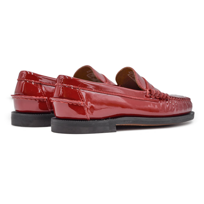 Sebago Mocassini Donna Rosso In Sofisticata E Morbida Vernice