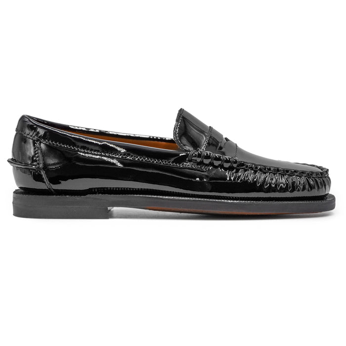 Mocassini Sebago Donna Lucido Classic Dan Nero Tocco Luminoso