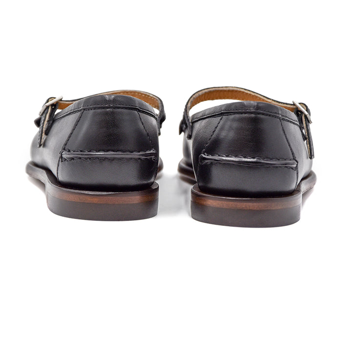 Ballerina Pop Woman Sebago In Pelle Nera Con Suola In Cuoio