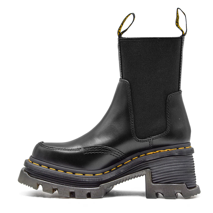 Dr. Martens Donna Stivaletti Corran Nero Nuovo Motivo Scanalato