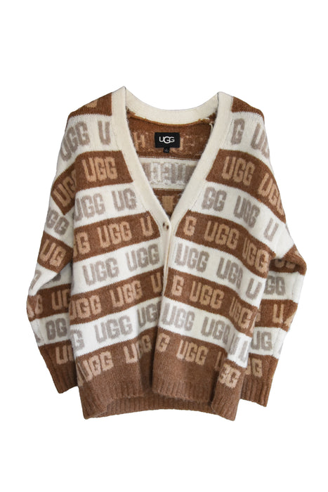 Ugg Donna Cardigan Marrone Bianco Perfetto Per Giornate Casual