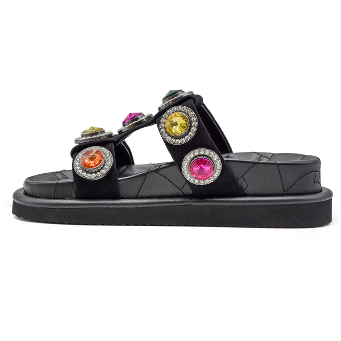 Kurt Geiger Sandali Orson Cristal Nero Con Pietre Oversize Donna