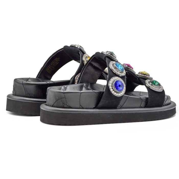 Kurt Geiger Sandali Orson Cristal Nero Con Pietre Oversize Donna