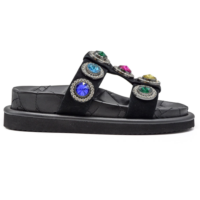 Kurt Geiger Sandali Orson Cristal Nero Con Pietre Oversize Donna