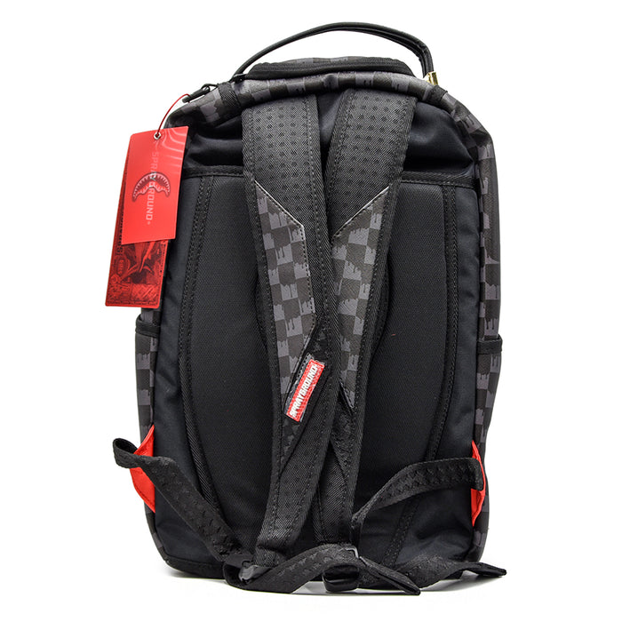 Sprayground DRIP CHECK SHARK Zaino Grigio Nero Con Mini Colature