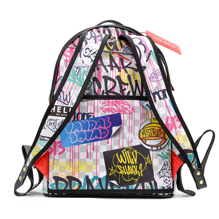 Sprayground SIP THE RIZZ CREAM GRAFFITI CARGO Backpack With Pocket