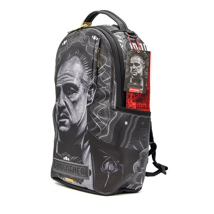 Zaino GODFATHER Grigio Con Stampa Padrino Sprayground Doppia Zip