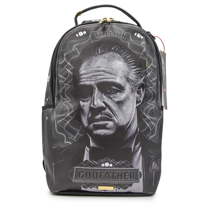 Zaino GODFATHER Grigio Con Stampa Padrino Sprayground Doppia Zip