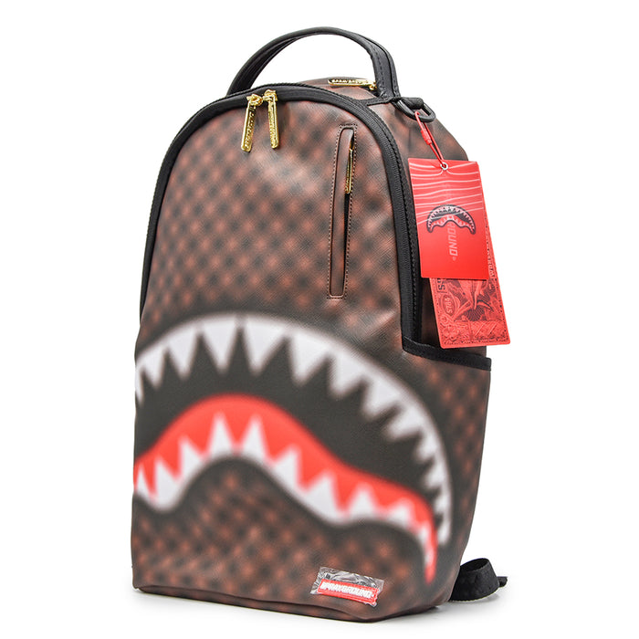 Sprayground SHARK IN PARIS BLUR Zaino Marrone Nero Stampa Sfocata