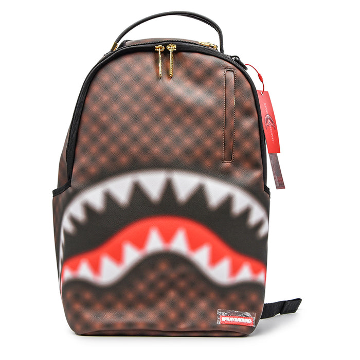 Sprayground SHARK IN PARIS BLUR Zaino Marrone Nero Stampa Sfocata