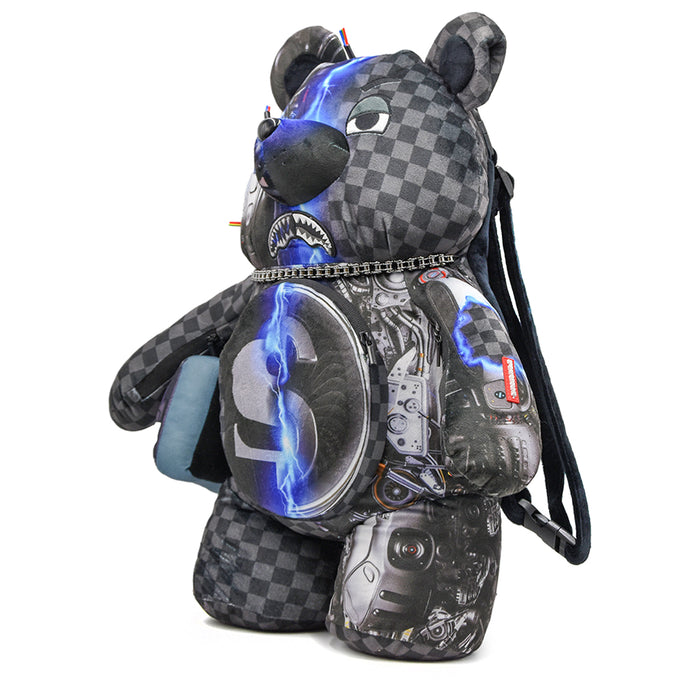 Sprayground Zaino CYBORG BEAR A Forma Di Orso Cyborg Nero Grigio