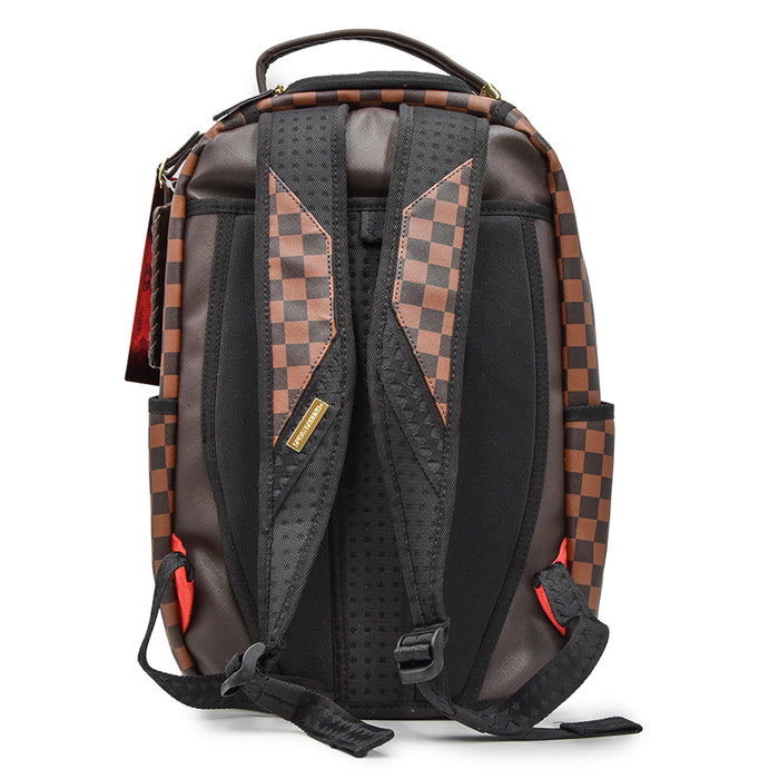 Sprayground Backpack CORE EMBOSS CHECK Brown Black Front Pocket