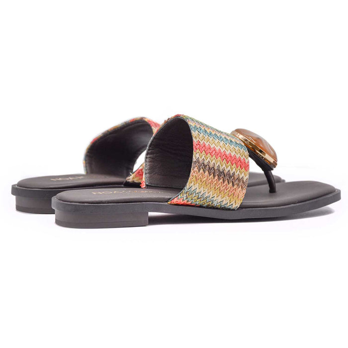 Noa Harmon Women's Sandals Multicolored With Caramel Embellishment