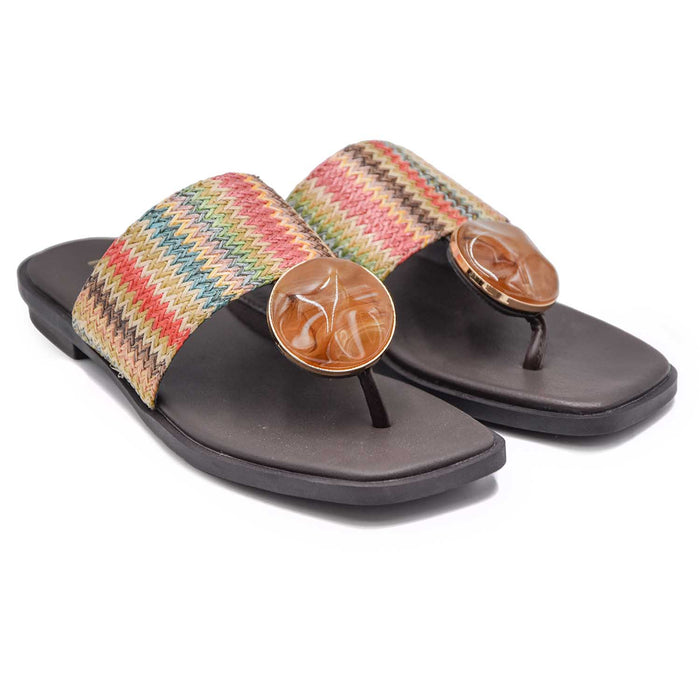 Noa Harmon Women's Sandals Multicolored With Caramel Embellishment