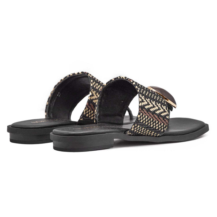 Noa Harmon Margot Sandals Black White With Premium Materials Women