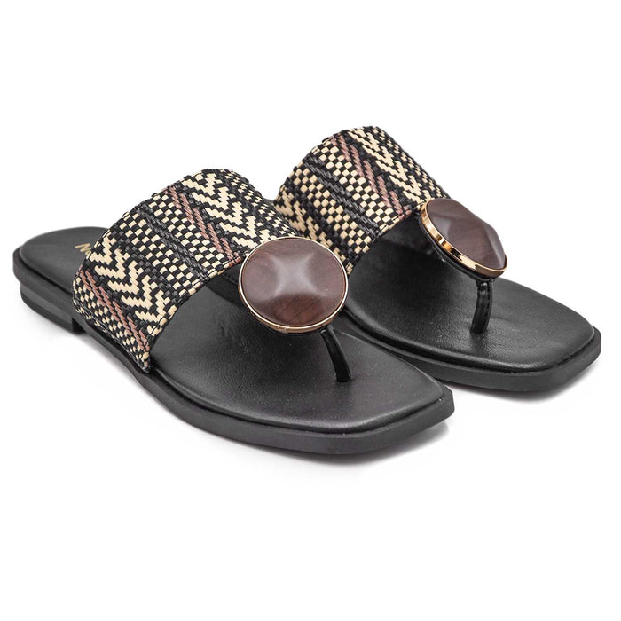 Noa Harmon Margot Sandals Black White With Premium Materials Women