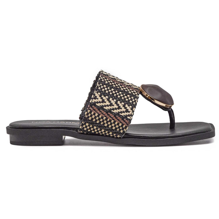 Noa Harmon Margot Sandals Black White With Premium Materials Women