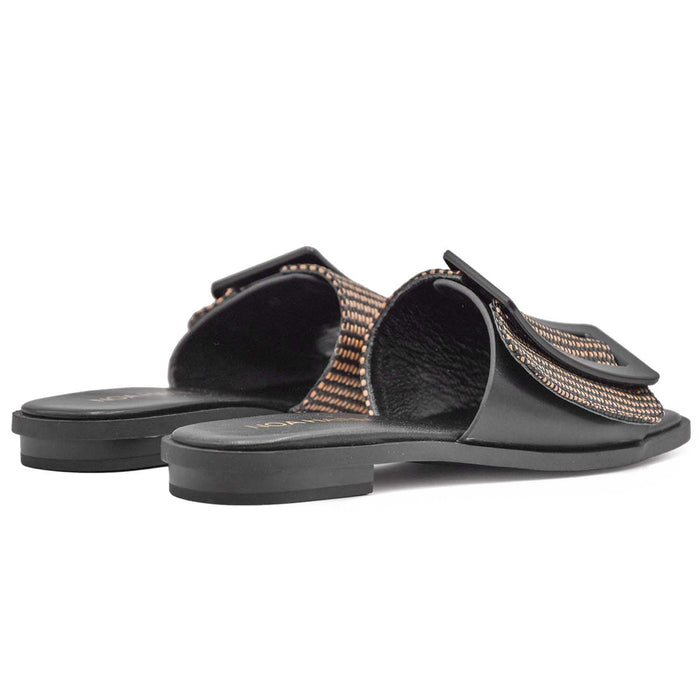 Noa Harmon Black Beige Sandals With Creative Combinations Women