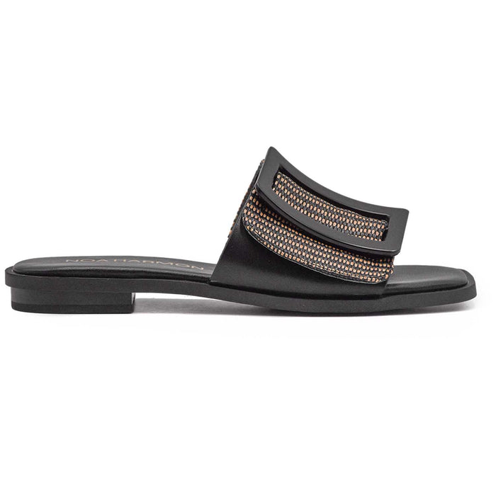 Noa Harmon Black Beige Sandals With Creative Combinations Women