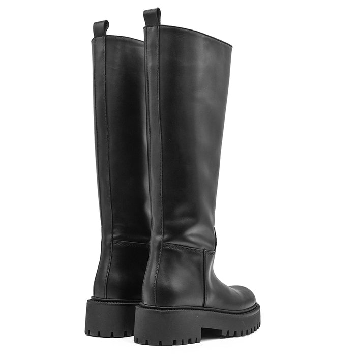 Black Boots STM Tube Leg Completely Made In Italy Women