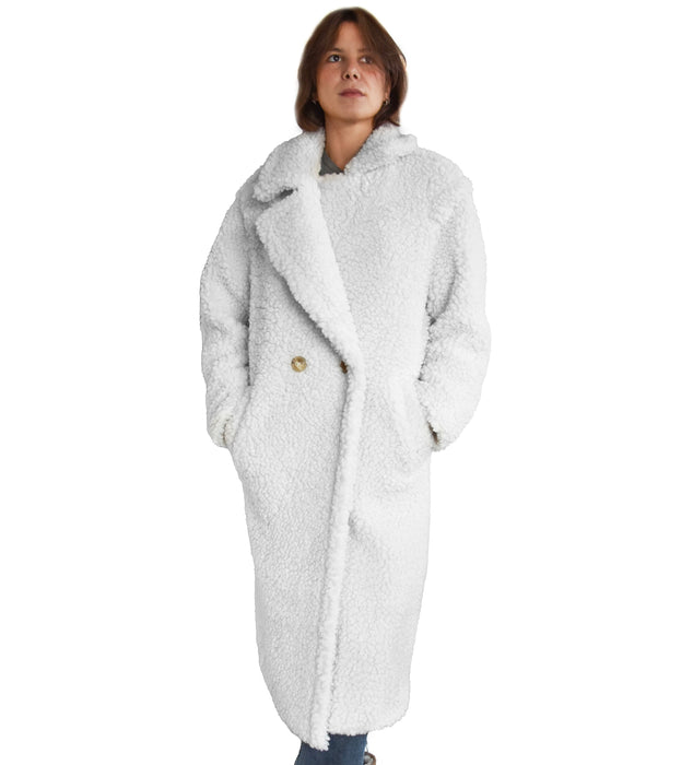 Cappotto Ugg Bianco Lungo Gertrude Donna Lussuoso E Versatile