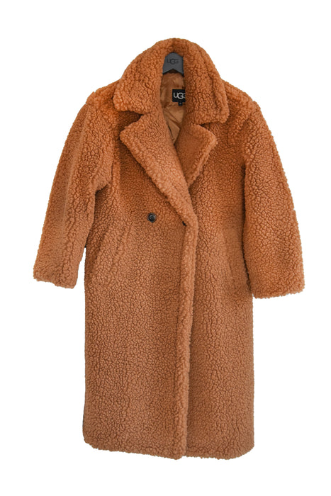 Cappotto Ugg Tabacco Gertrude Donna Long Teddy Coat Lussuoso