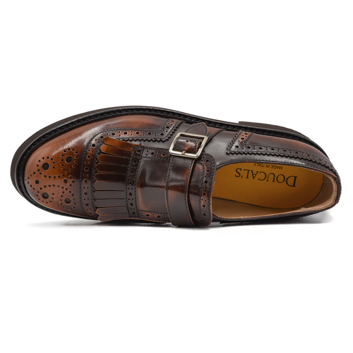 Doucal's Donna Cognac Monk Strap Classica Con Fibbia Laterale