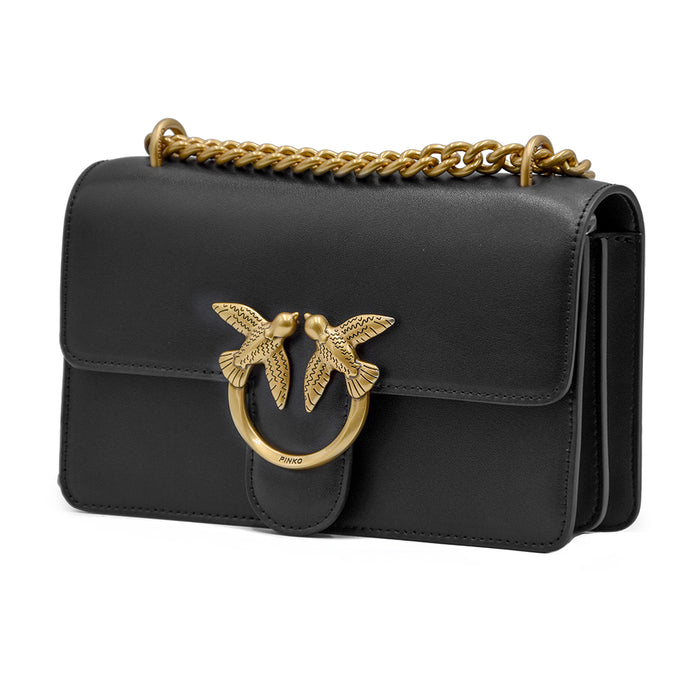 Love One Mini Borsa Pinko Nero Dal Classico Design Squadrato