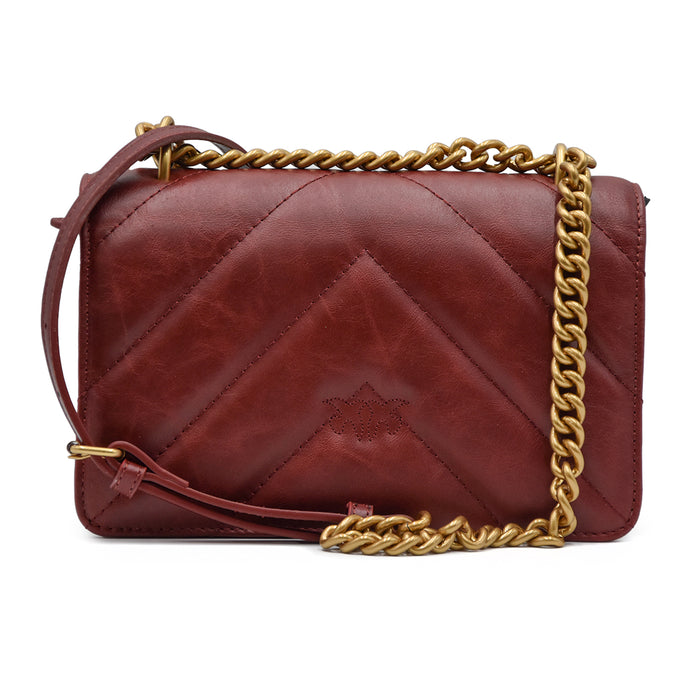 Pinko Borsa Rosso Love One Mini Dalla Tramezza Centrale Interna