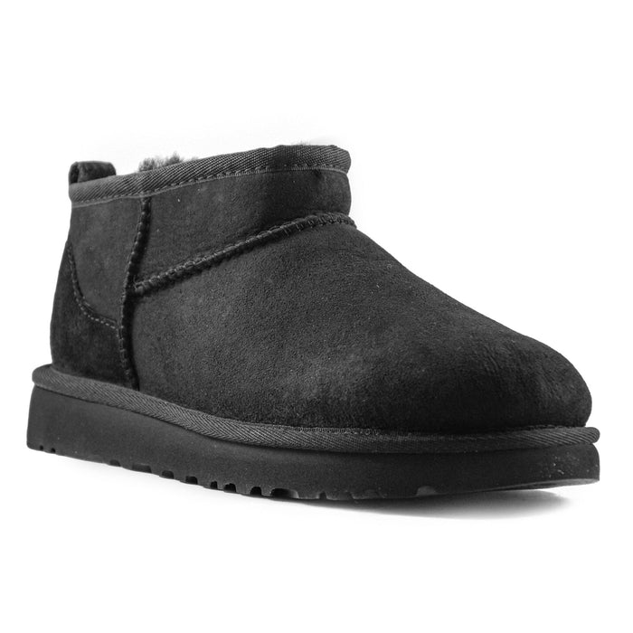 Ultra Mini Ugg Nero Stivaletti Con Suola In Treadlite Donna