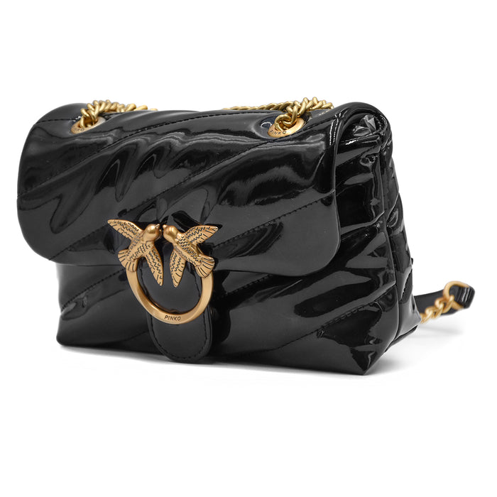 Black Love Puff Baby Pinko Bag In Patent Leather But For Everyday Looks