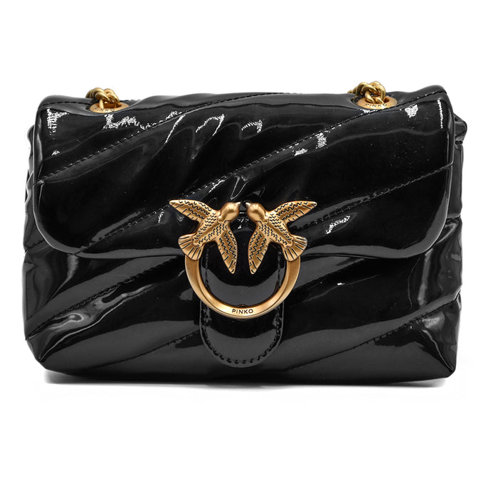 Black Love Puff Baby Pinko Bag In Patent Leather But For Everyday Looks