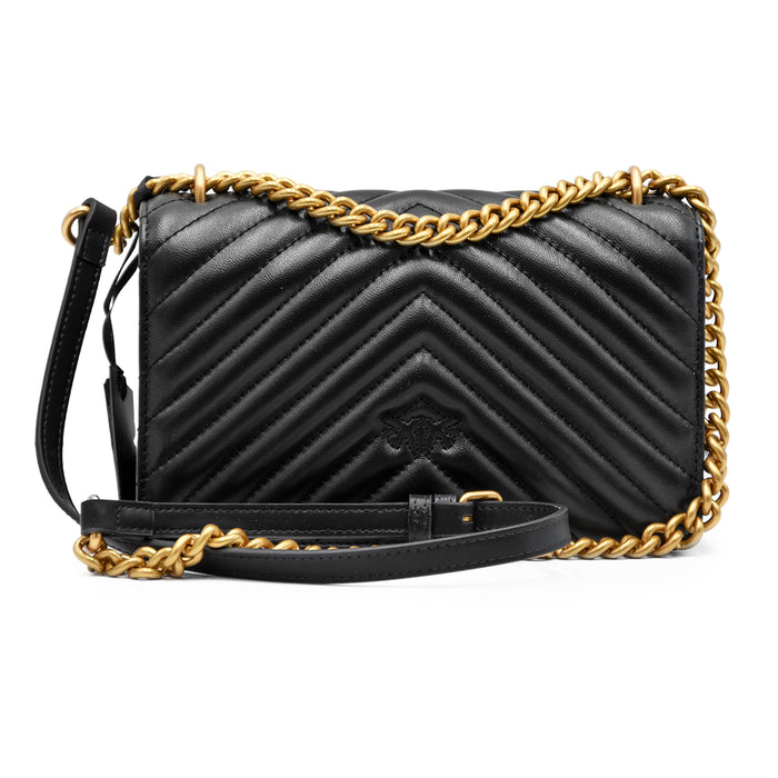 Pinko Black Love One Mini Bag With Iconic Contrasting Logo