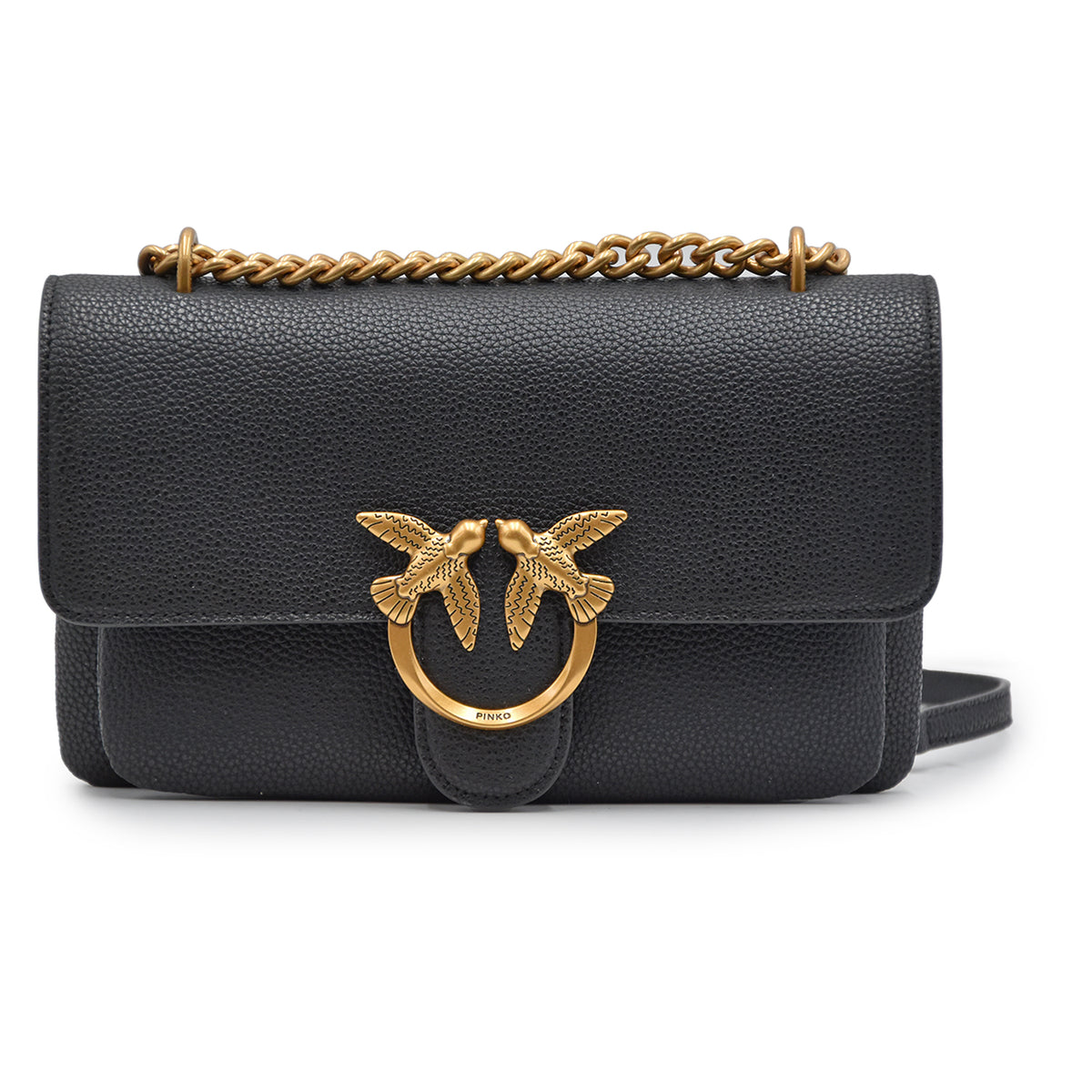 Pinko Love One Soft Mini Black Bag With Double Internal Compartments