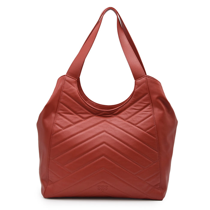 Tote Bag Puzzle Pinko Red Bag With Mini Gold Logo On The Front