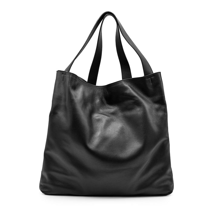 Borsa Orciani Buys Soft Martellata Nero Con Maxi Tasche A Vista