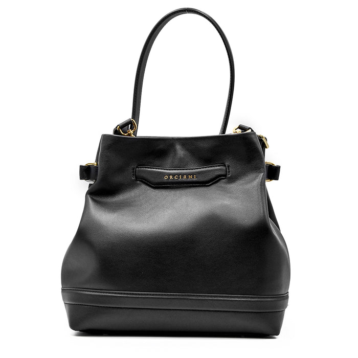 Orciani Nero Borsa Becky Elegante Balza Fascetta Logata Frontale