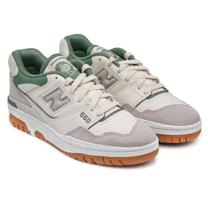 New Balance Sneakers 550HK Bianco Verde Design Linea Pulita Donna