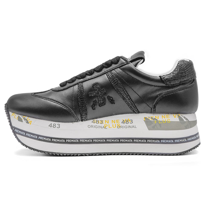 Premiata Sneakers Beth 7107 Nero Dalla Suola Importante Donna